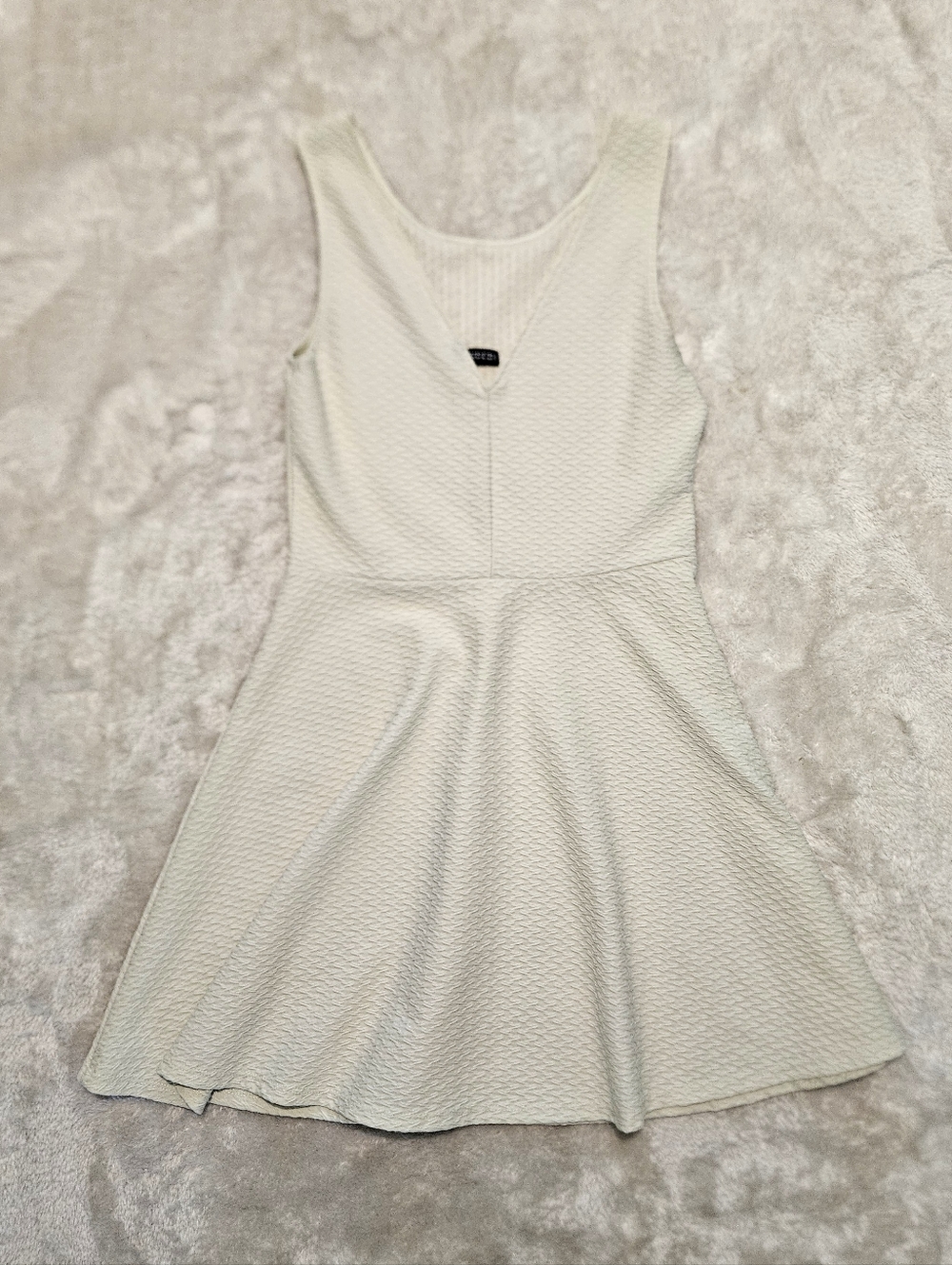 H&M Fit-and-Flare Mini Dress Yellow Size S Minimalist Casual Summer Feminine - Picture 6 of 7